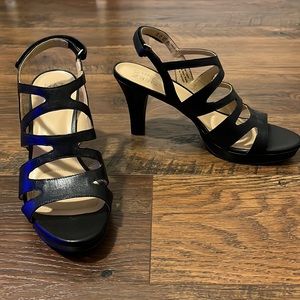 Leather Strappy Heeled Sandal Like New